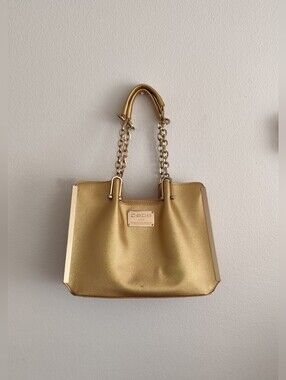 bebe Gold Chain-Handle Tote Bag
